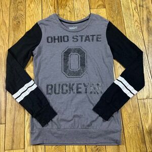 Juniors by Gen 2 Ohio State Buckeyes Gray Black Long Sleeve T Shirt Top S